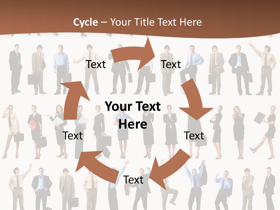 A Large Group Of People Standing In A Row PowerPoint Template