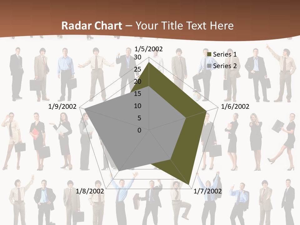 A Large Group Of People Standing In A Row PowerPoint Template