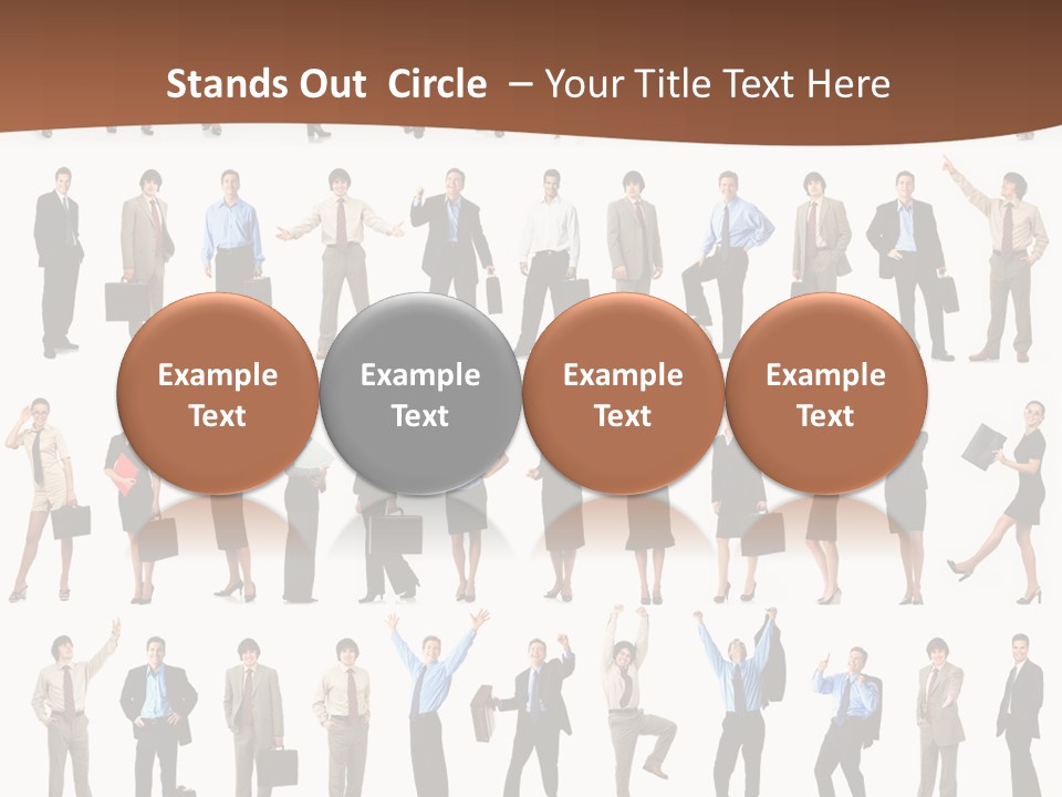A Large Group Of People Standing In A Row PowerPoint Template