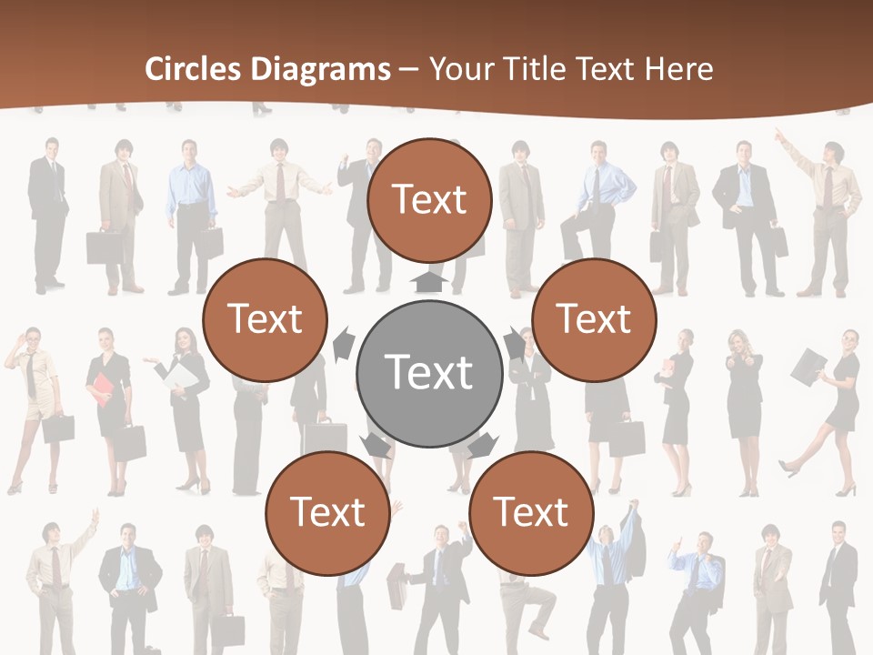 A Large Group Of People Standing In A Row PowerPoint Template