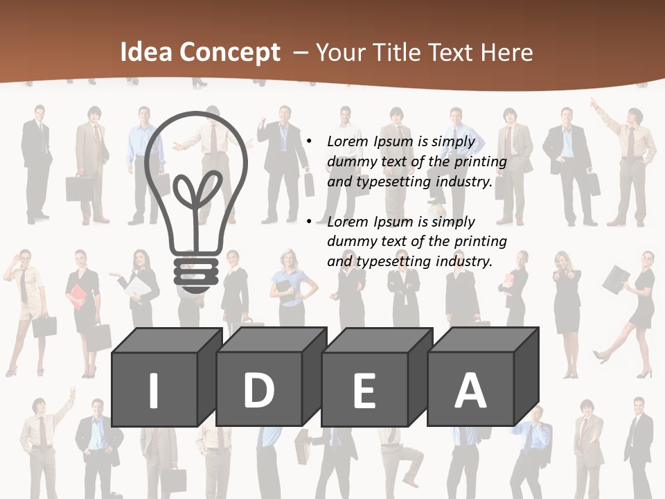 A Large Group Of People Standing In A Row PowerPoint Template