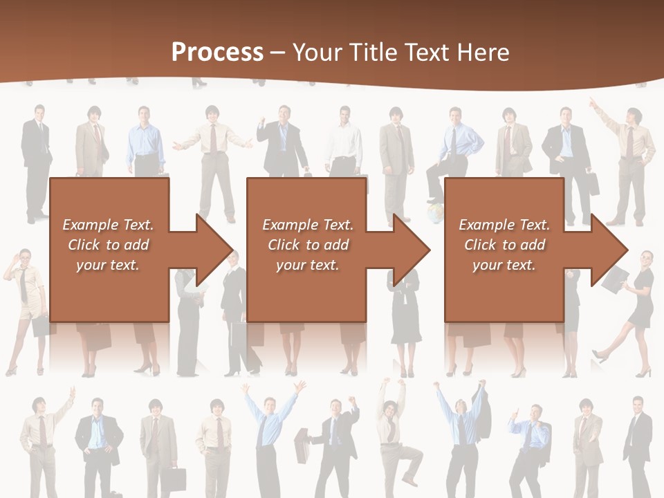 A Large Group Of People Standing In A Row PowerPoint Template