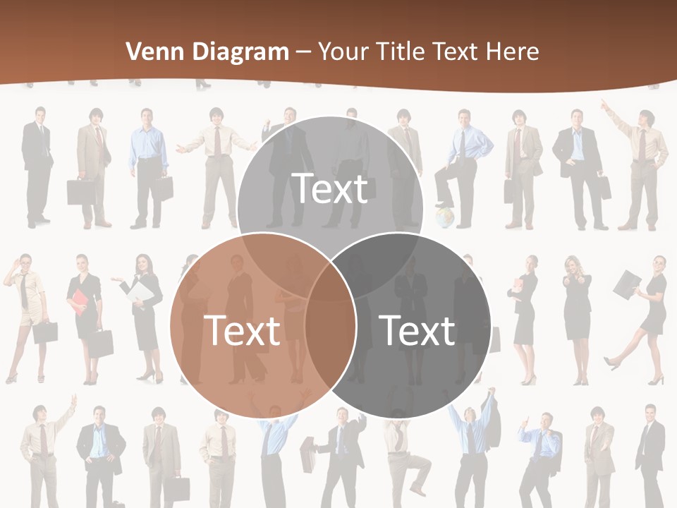 A Large Group Of People Standing In A Row PowerPoint Template