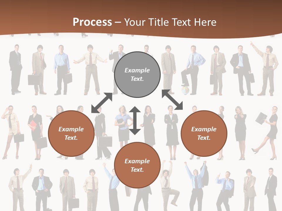 A Large Group Of People Standing In A Row PowerPoint Template
