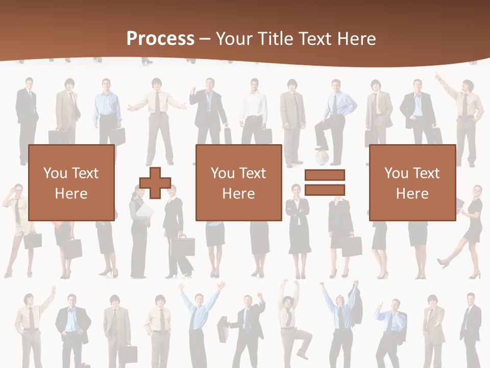 A Large Group Of People Standing In A Row PowerPoint Template