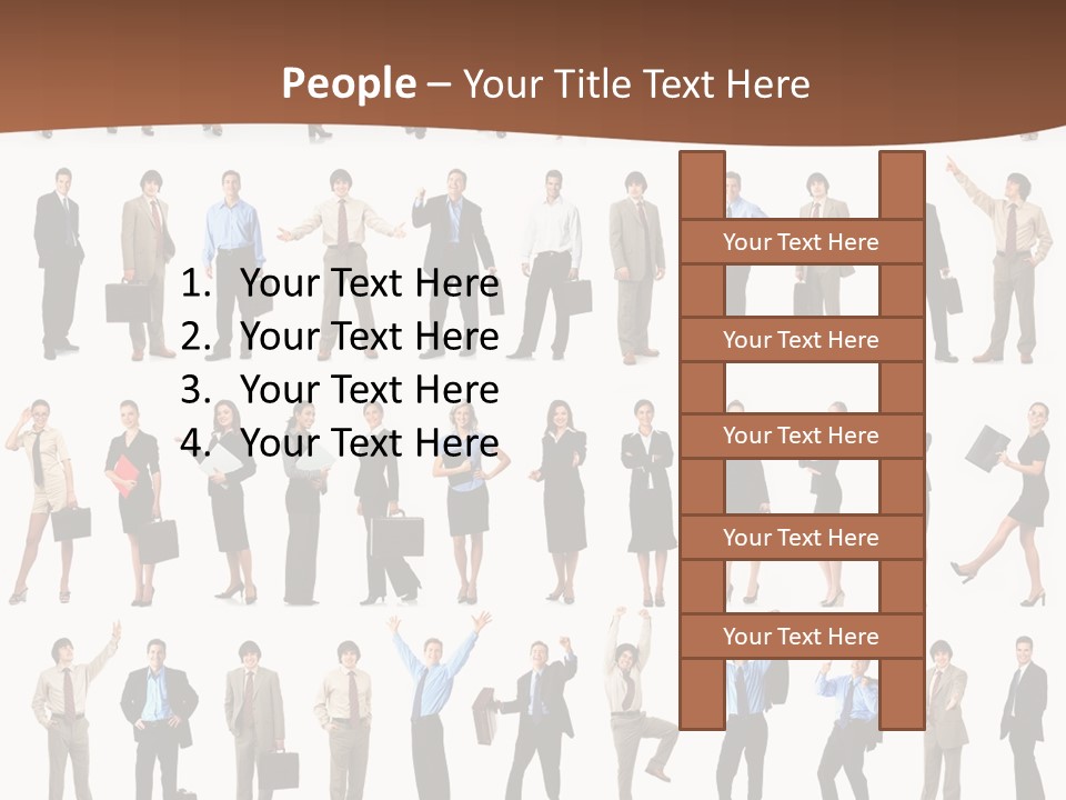 A Large Group Of People Standing In A Row PowerPoint Template
