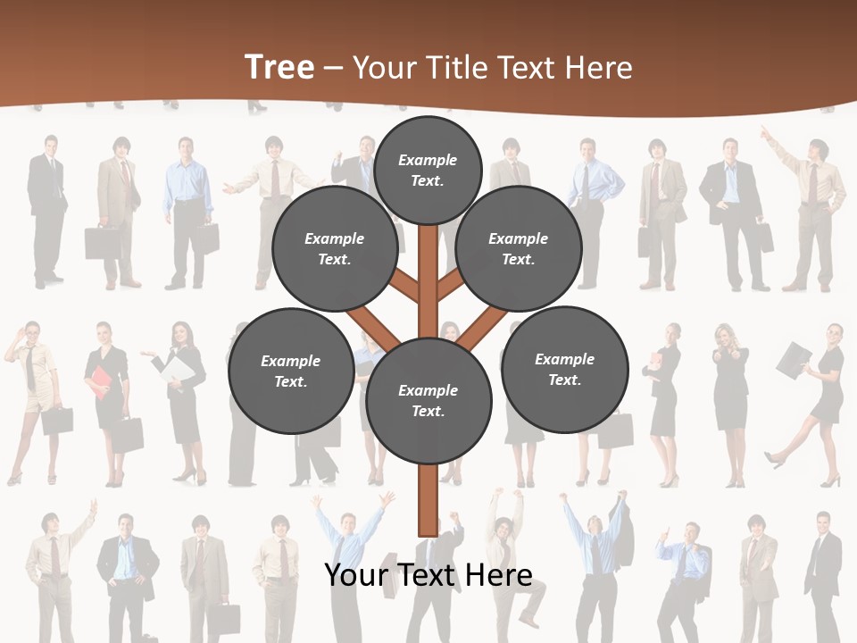 A Large Group Of People Standing In A Row PowerPoint Template