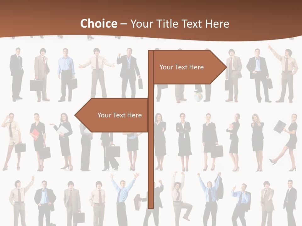 A Large Group Of People Standing In A Row PowerPoint Template