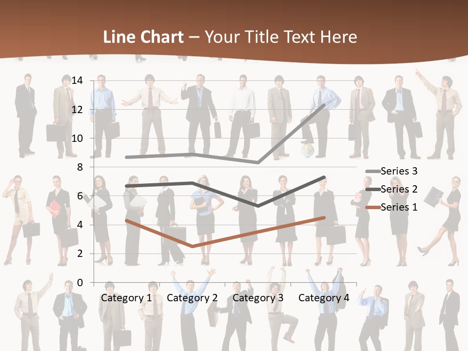 A Large Group Of People Standing In A Row PowerPoint Template