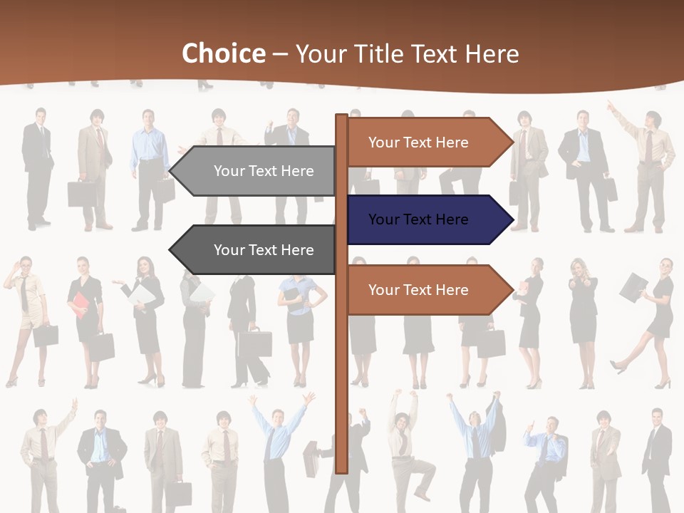 A Large Group Of People Standing In A Row PowerPoint Template