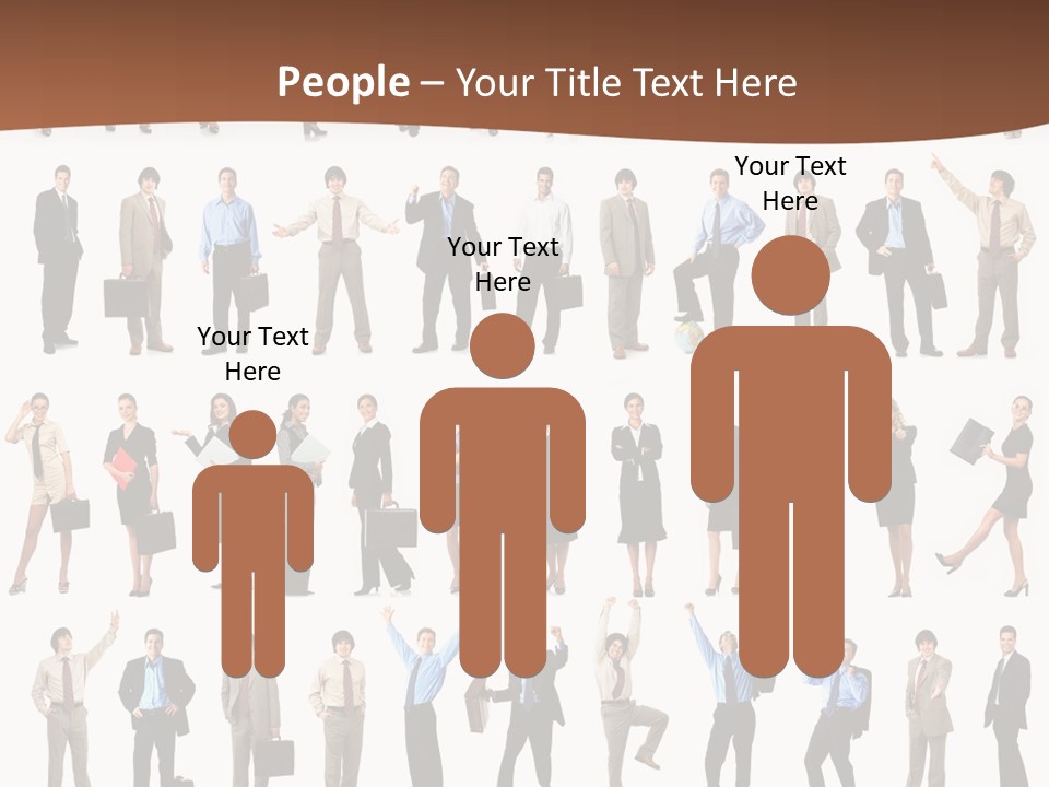 A Large Group Of People Standing In A Row PowerPoint Template