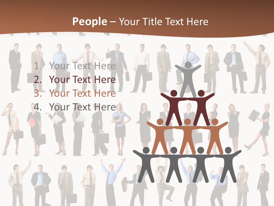 A Large Group Of People Standing In A Row PowerPoint Template