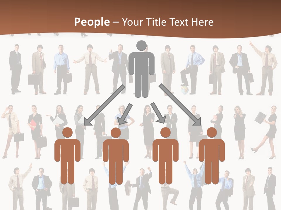 A Large Group Of People Standing In A Row PowerPoint Template