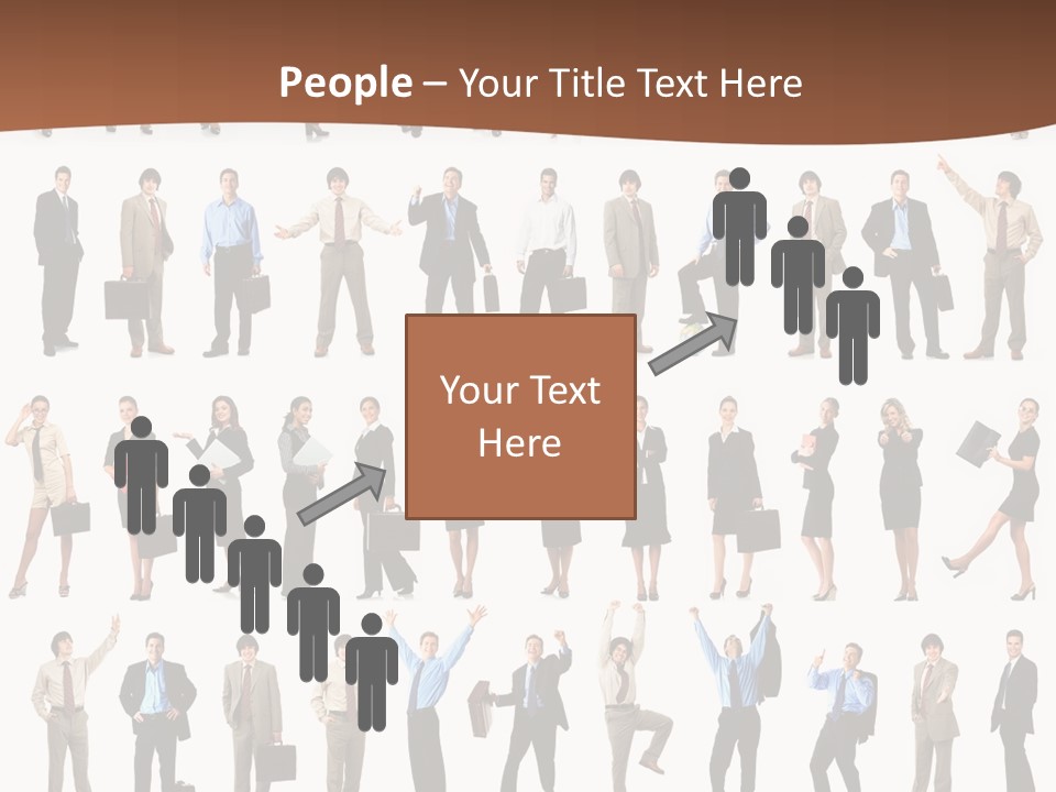 A Large Group Of People Standing In A Row PowerPoint Template
