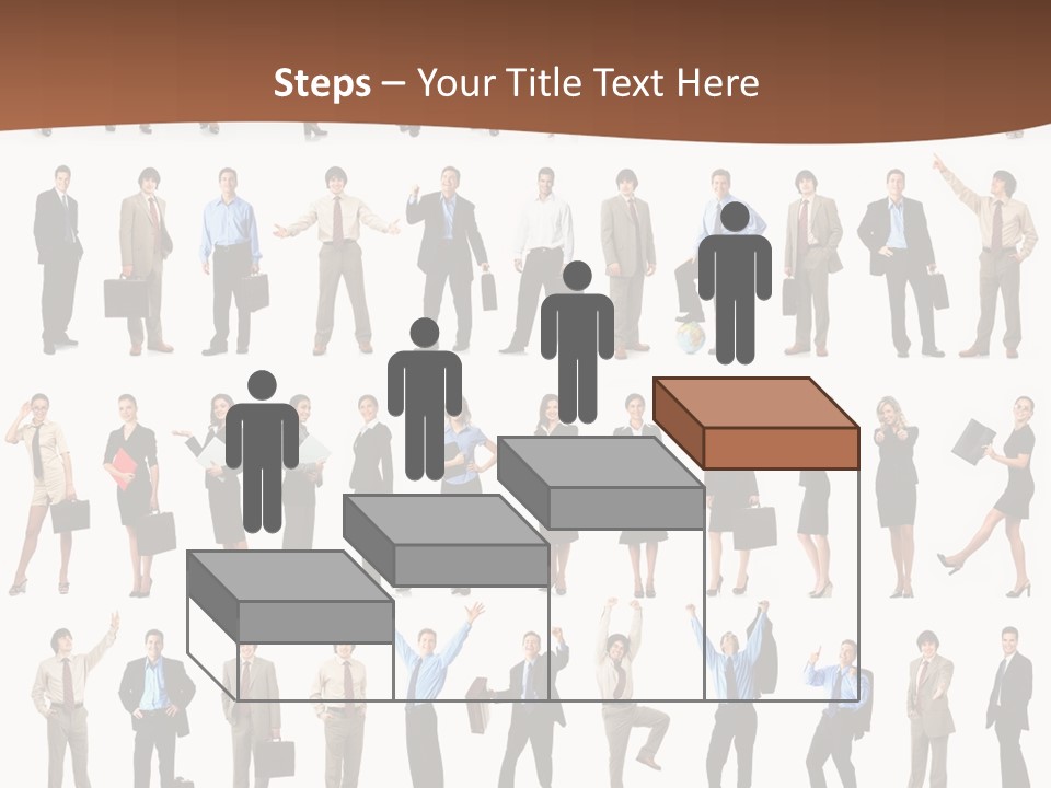 A Large Group Of People Standing In A Row PowerPoint Template
