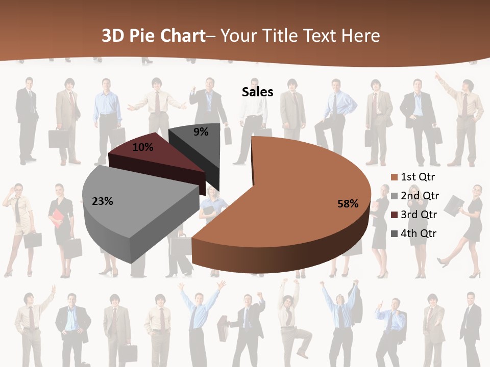 A Large Group Of People Standing In A Row PowerPoint Template