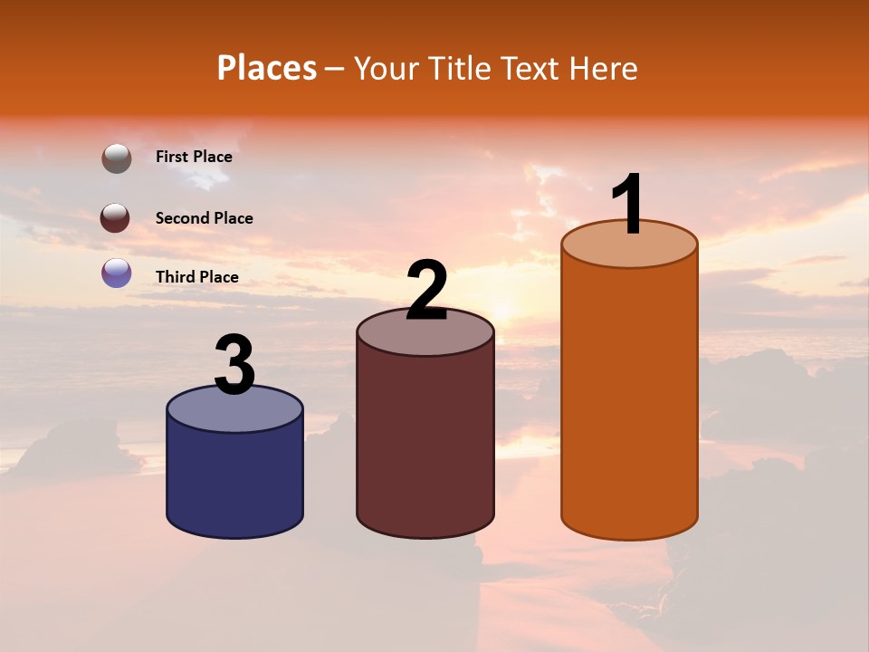 A Beautiful Sunset Over The Ocean With Rocks In The Foreground PowerPoint Template