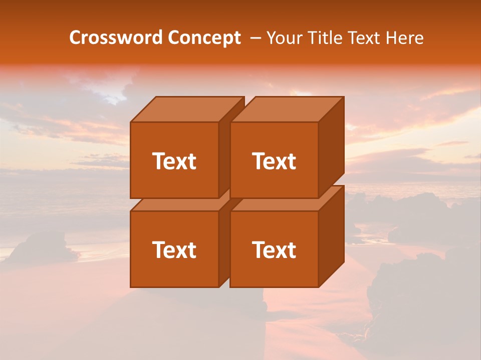 A Beautiful Sunset Over The Ocean With Rocks In The Foreground PowerPoint Template
