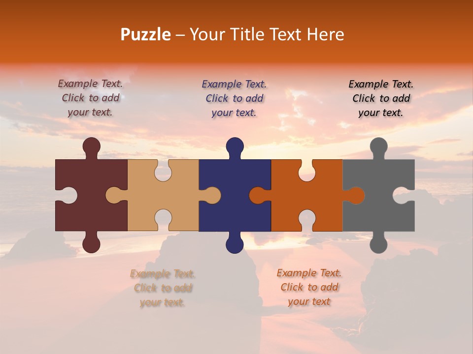 A Beautiful Sunset Over The Ocean With Rocks In The Foreground PowerPoint Template