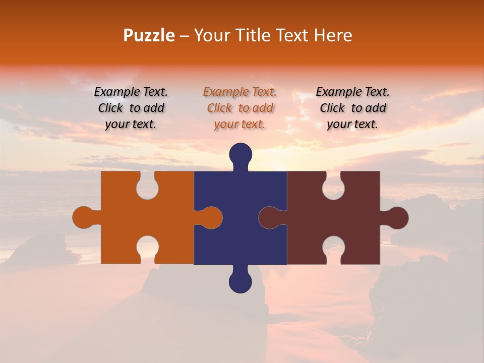 A Beautiful Sunset Over The Ocean With Rocks In The Foreground PowerPoint Template