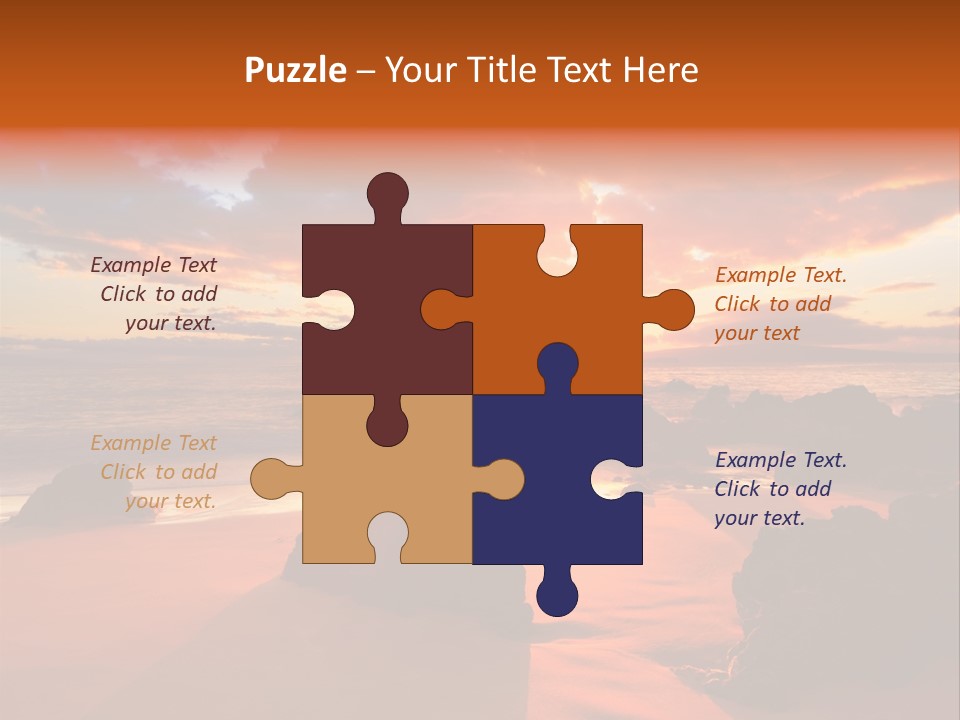 A Beautiful Sunset Over The Ocean With Rocks In The Foreground PowerPoint Template