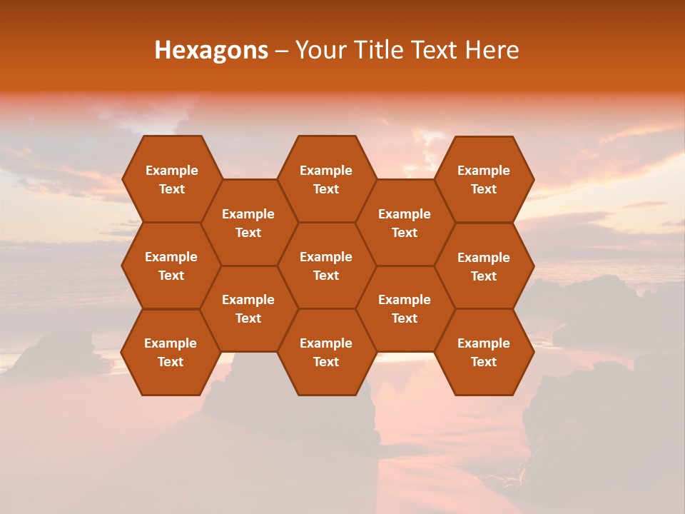 A Beautiful Sunset Over The Ocean With Rocks In The Foreground PowerPoint Template