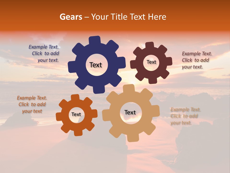 A Beautiful Sunset Over The Ocean With Rocks In The Foreground PowerPoint Template