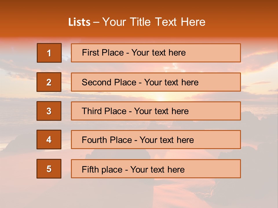 A Beautiful Sunset Over The Ocean With Rocks In The Foreground PowerPoint Template