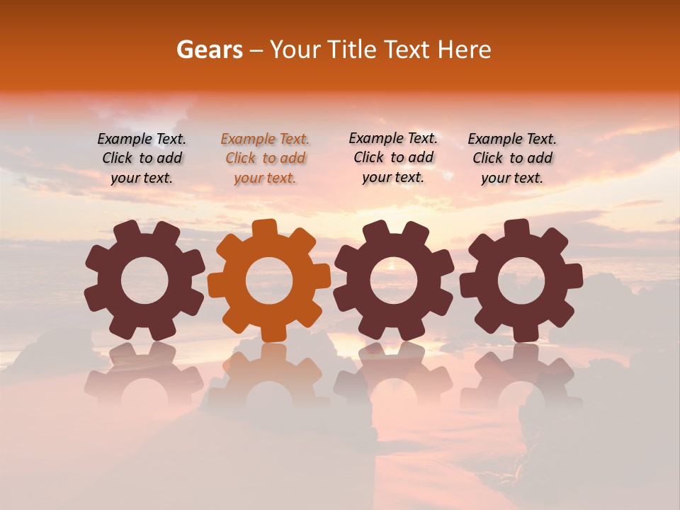 A Beautiful Sunset Over The Ocean With Rocks In The Foreground PowerPoint Template