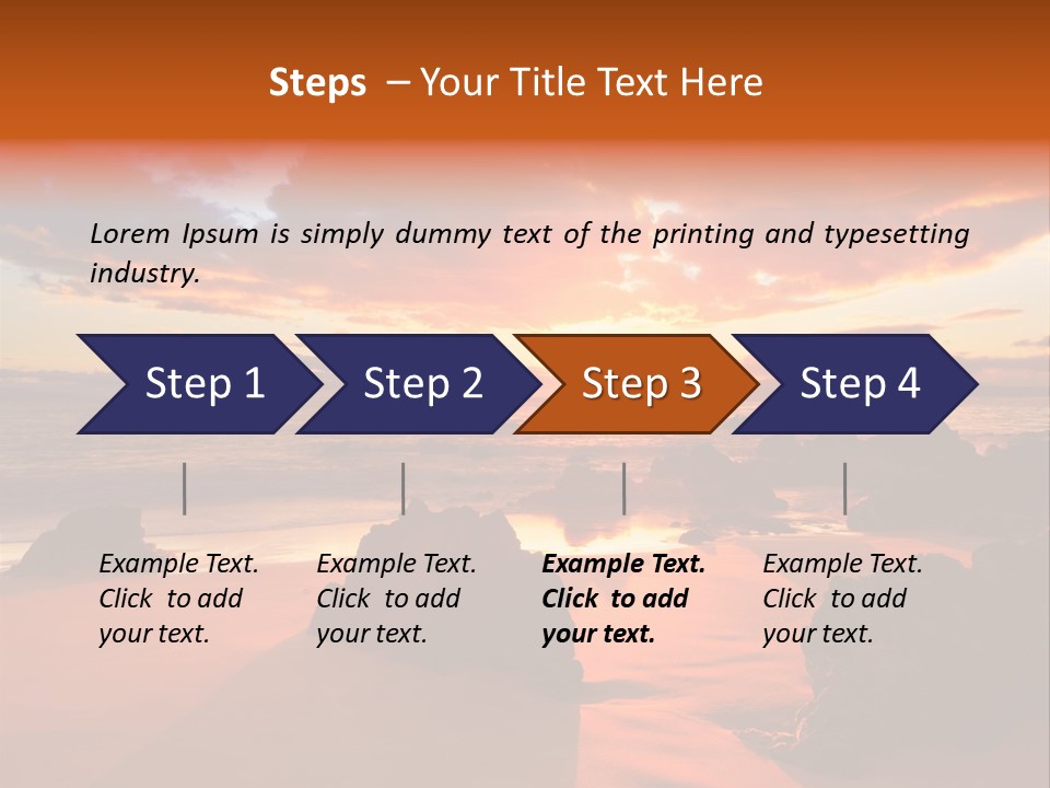 A Beautiful Sunset Over The Ocean With Rocks In The Foreground PowerPoint Template