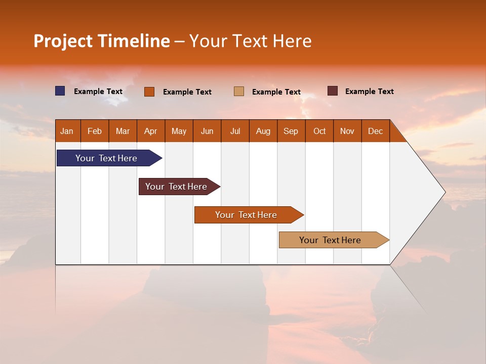 A Beautiful Sunset Over The Ocean With Rocks In The Foreground PowerPoint Template