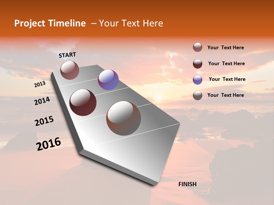 A Beautiful Sunset Over The Ocean With Rocks In The Foreground PowerPoint Template