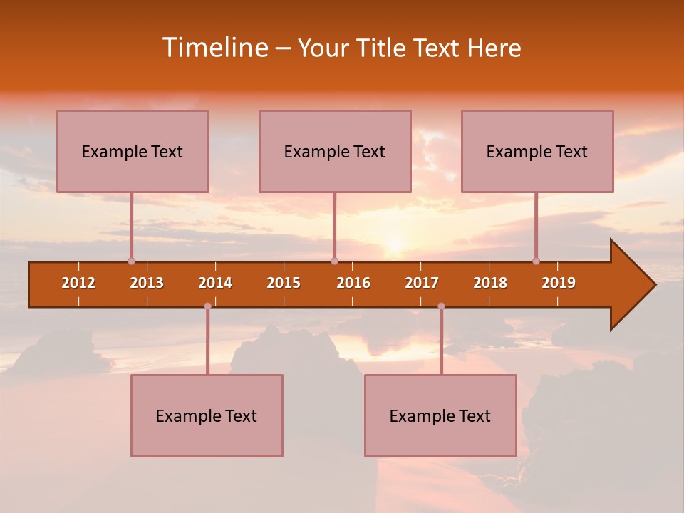 A Beautiful Sunset Over The Ocean With Rocks In The Foreground PowerPoint Template