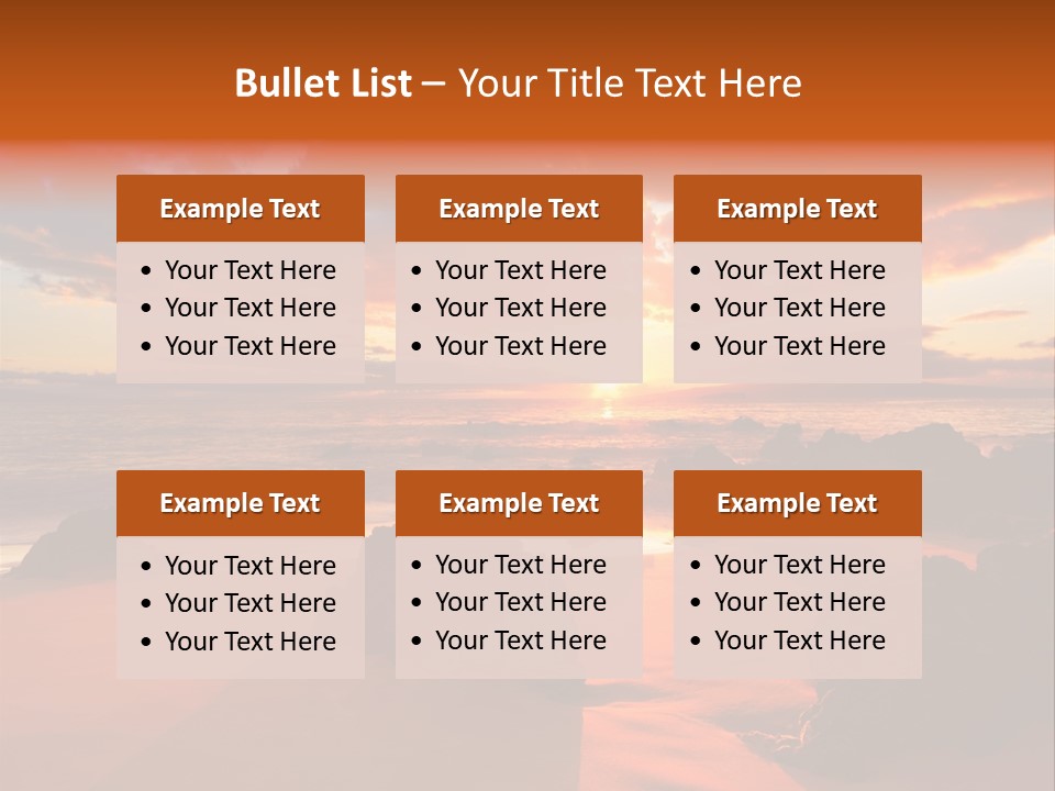 A Beautiful Sunset Over The Ocean With Rocks In The Foreground PowerPoint Template