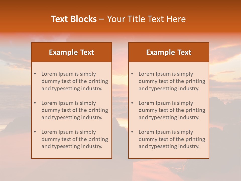 A Beautiful Sunset Over The Ocean With Rocks In The Foreground PowerPoint Template