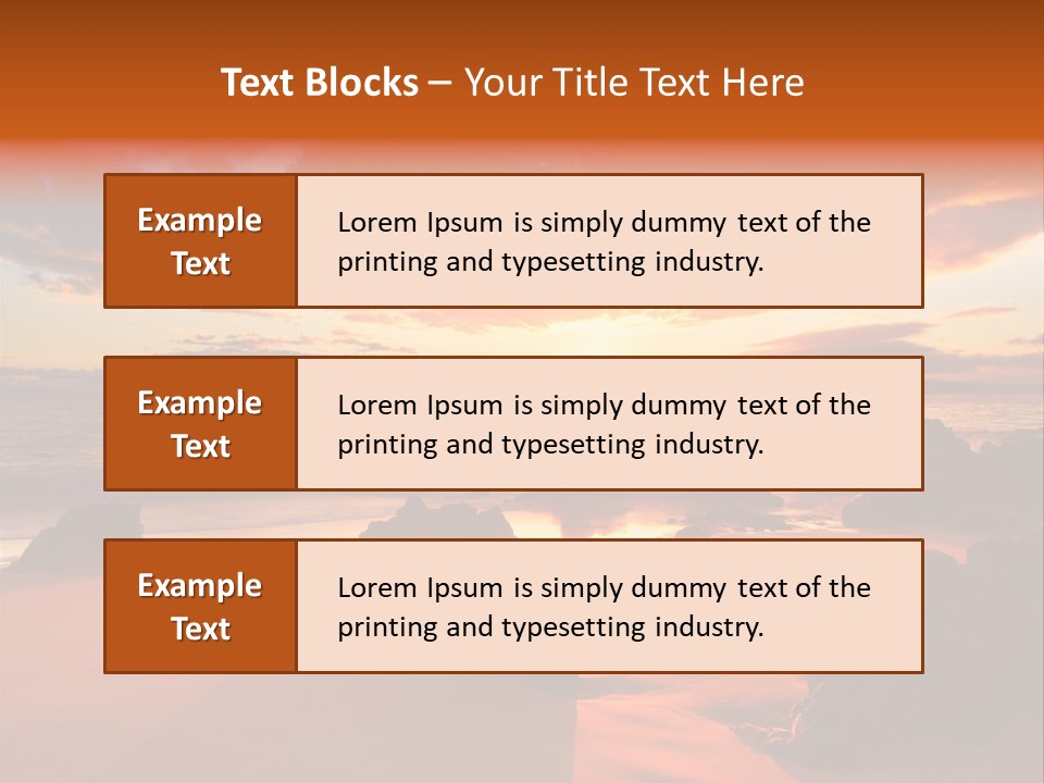A Beautiful Sunset Over The Ocean With Rocks In The Foreground PowerPoint Template