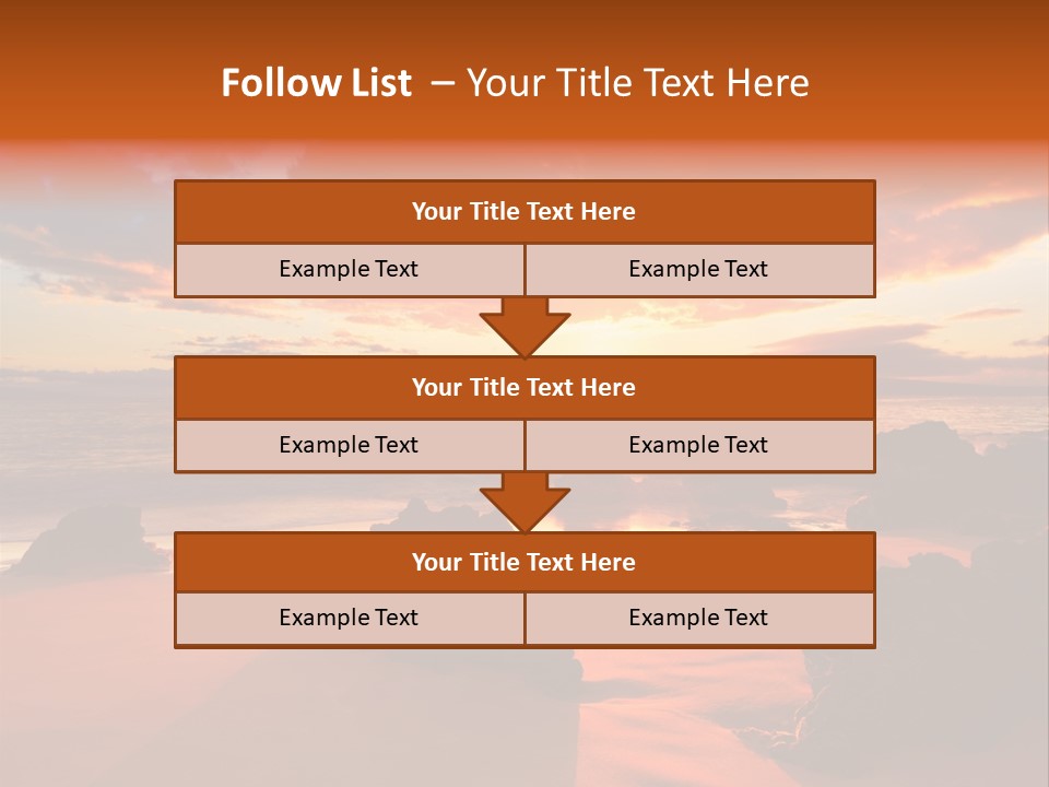 A Beautiful Sunset Over The Ocean With Rocks In The Foreground PowerPoint Template