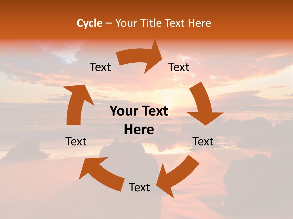 A Beautiful Sunset Over The Ocean With Rocks In The Foreground PowerPoint Template