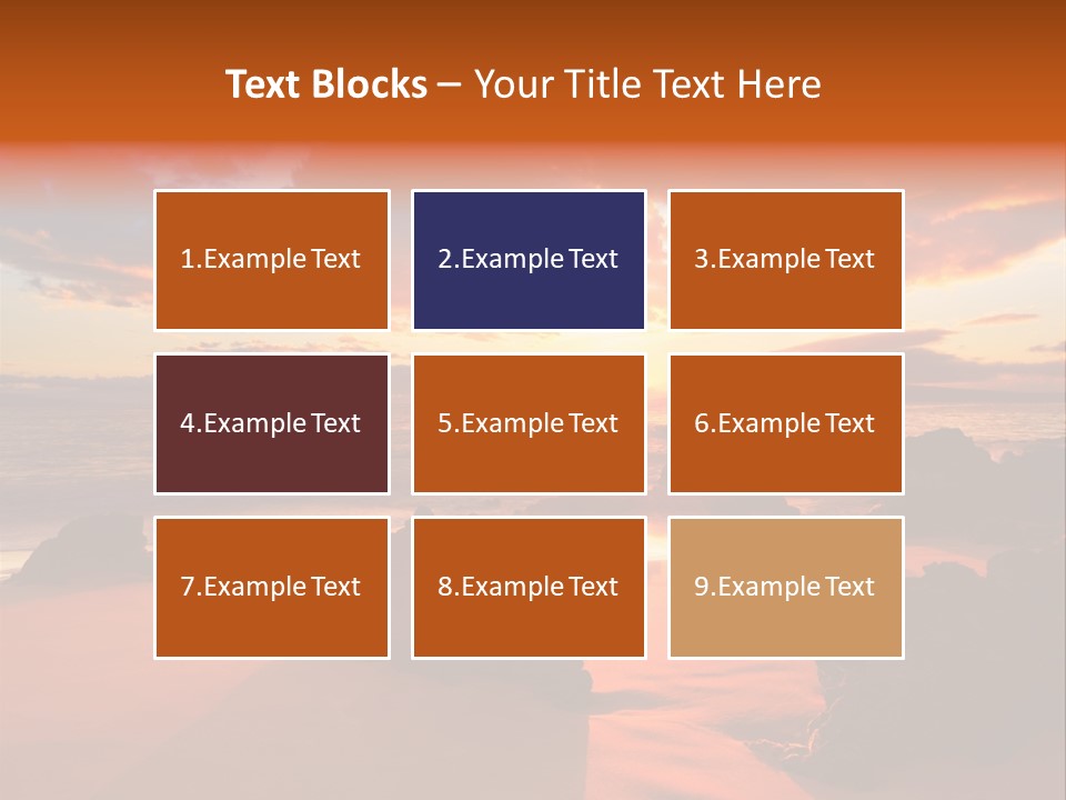 A Beautiful Sunset Over The Ocean With Rocks In The Foreground PowerPoint Template