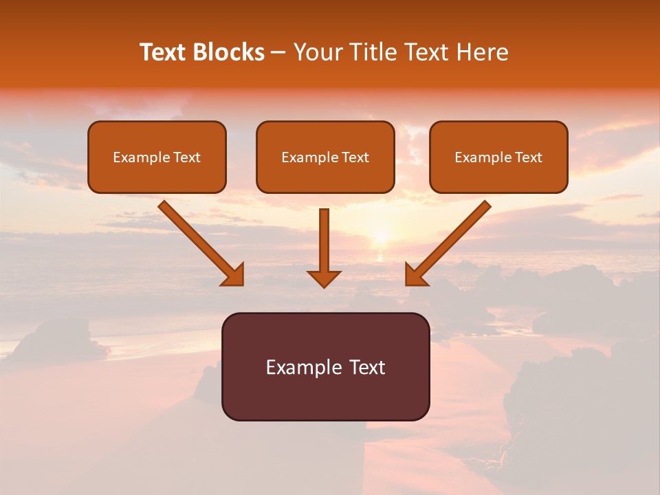 A Beautiful Sunset Over The Ocean With Rocks In The Foreground PowerPoint Template