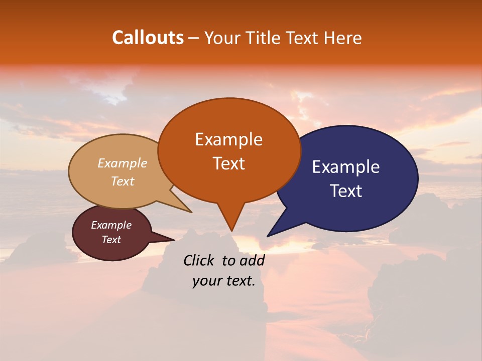 A Beautiful Sunset Over The Ocean With Rocks In The Foreground PowerPoint Template