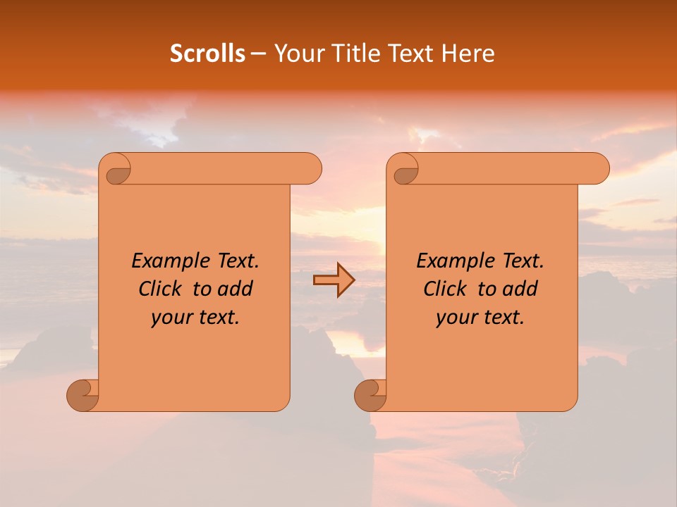 A Beautiful Sunset Over The Ocean With Rocks In The Foreground PowerPoint Template