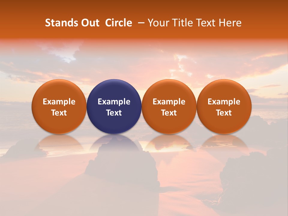 A Beautiful Sunset Over The Ocean With Rocks In The Foreground PowerPoint Template