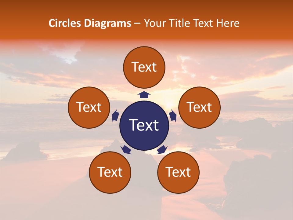 A Beautiful Sunset Over The Ocean With Rocks In The Foreground PowerPoint Template