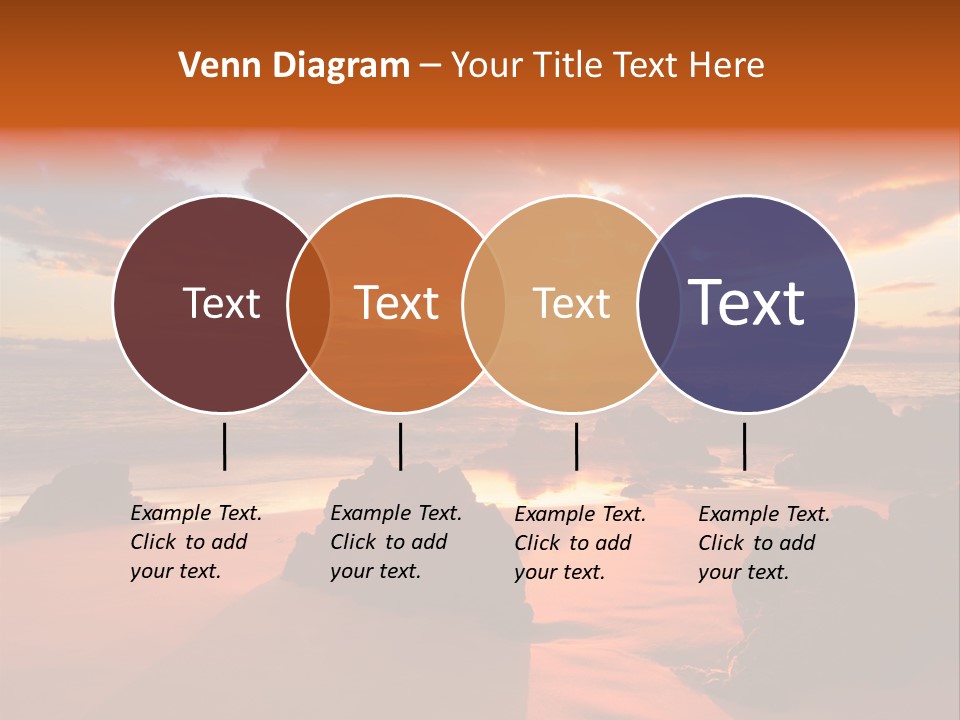 A Beautiful Sunset Over The Ocean With Rocks In The Foreground PowerPoint Template