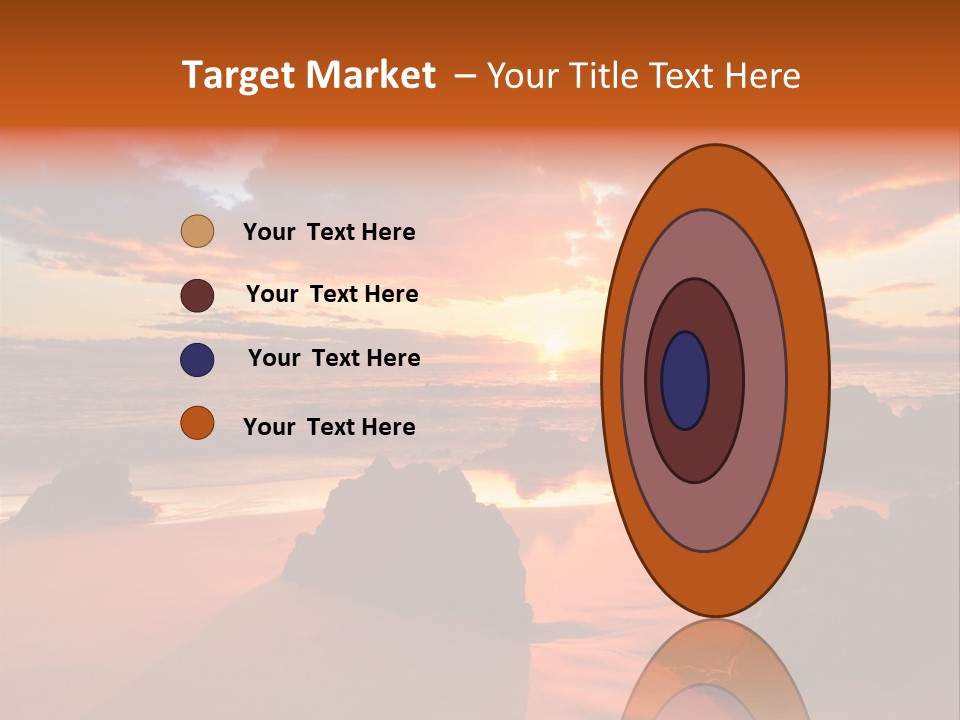 A Beautiful Sunset Over The Ocean With Rocks In The Foreground PowerPoint Template