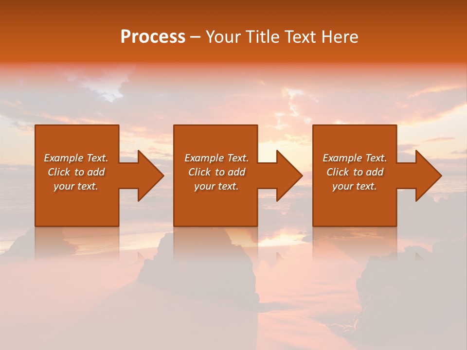 A Beautiful Sunset Over The Ocean With Rocks In The Foreground PowerPoint Template