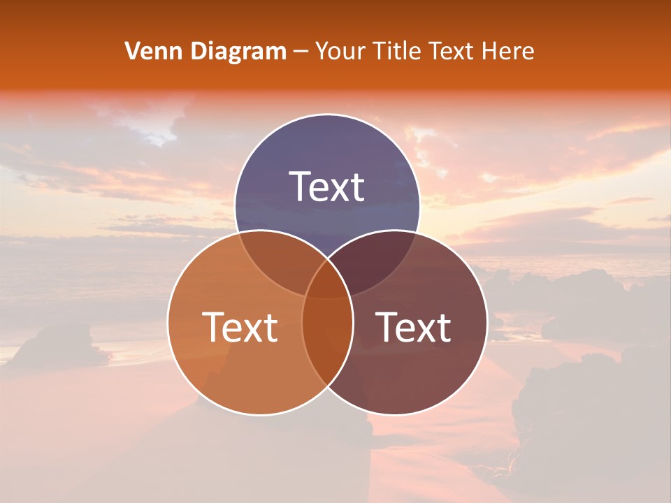 A Beautiful Sunset Over The Ocean With Rocks In The Foreground PowerPoint Template