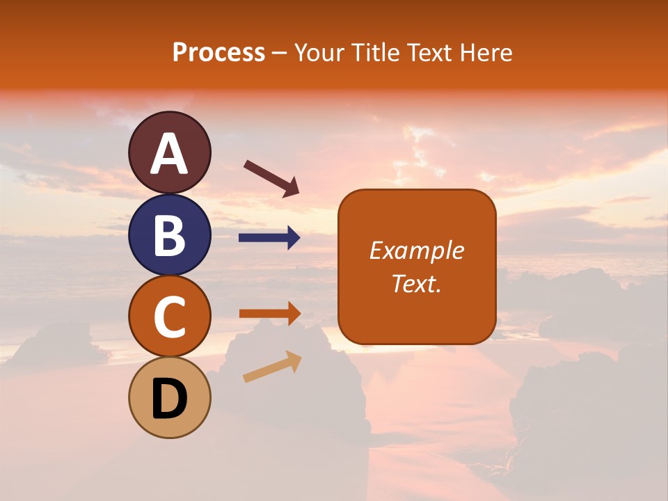 A Beautiful Sunset Over The Ocean With Rocks In The Foreground PowerPoint Template
