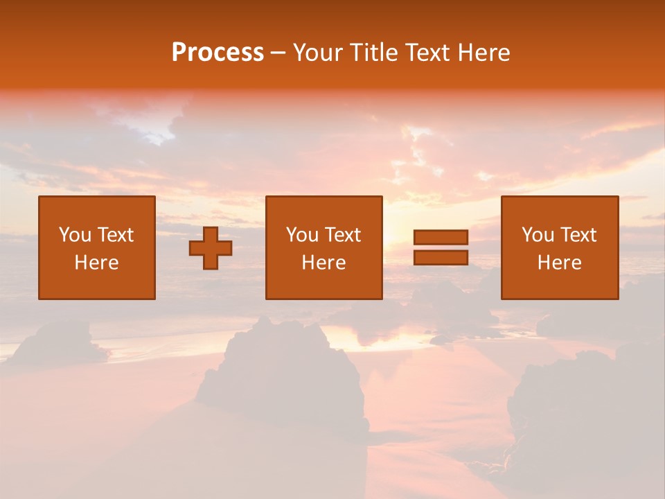 A Beautiful Sunset Over The Ocean With Rocks In The Foreground PowerPoint Template